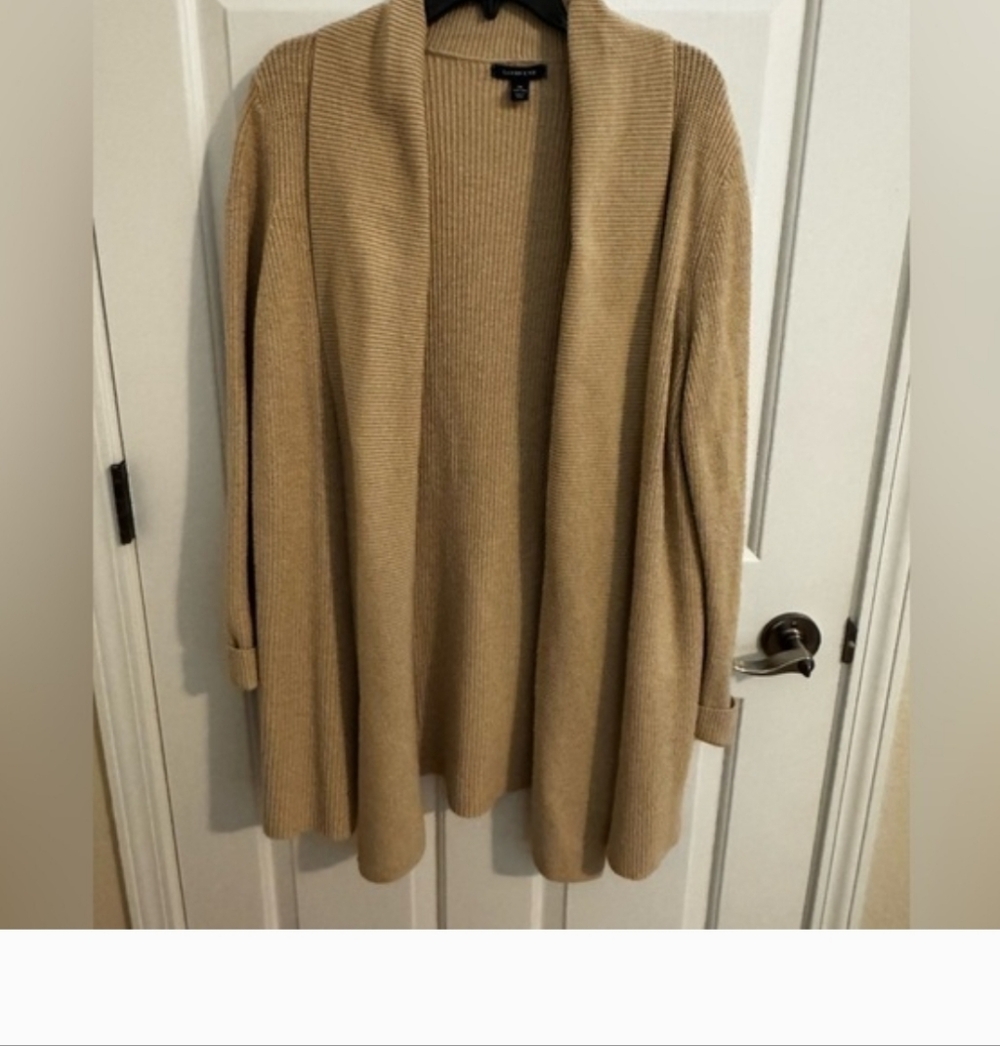 Lands' End Women's Cotton Modal Shawl Collar Cadigan Duster Sweater Plus 1X